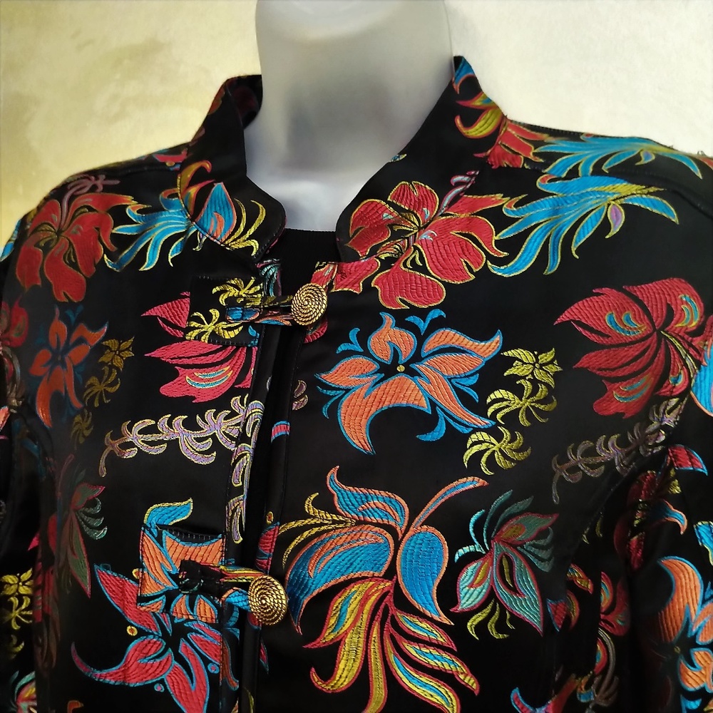 Asian-Inspired Jacket by Chico's Like New L XL - Picture 2 of 5